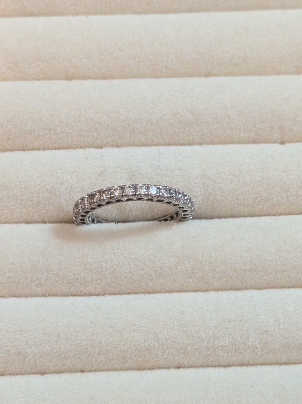 925 Sterling Silver CZ Eternity Band • Size 7.5